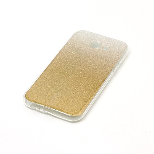 für Samsung Galaxy A5 2017 Hülle,SKYXD Glitzer Gold Farbverlauf Gummi Brillianter Leichtes Glatt Weiche Dünn Silikon Gel Schutzhülle mit [ Koala Handyanhänger + Eingabestifte ] Rutschfest Stoßfest Handy Tasche Etui für Samsung Galaxy A5 2017 Modell A520 Soft Case Gradient Shine Bling Cover With Stylus Dust Plug - 3