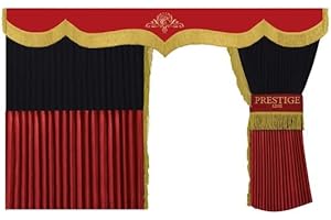 Rideaux plissés PRESTIGE LINE TIR/Truck pour vitres + Volant, (Mercedes, Man, DAF, Scania, IVECO, Volvo, Renault, Ford) Couleur - Rouge