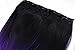Neverland 25"Synthetic Straight Hair Extensions 3/4 Full Head Clip in Human Made Four Color Black To Purple