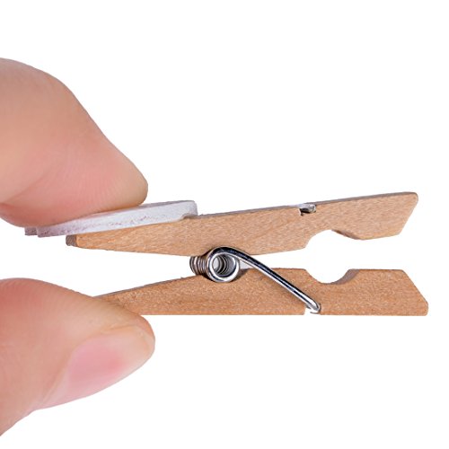 Niedliche Mini Holz Wäscheklammern Herz Holzklammer Foto-Halter Dekoration (30 Stück, Weiß) - 4