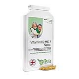 Vitamin K2 MK-7 Natto 100mcg 120 Capsules - GMP Quality, UK Manufactured Bone Support Supplement