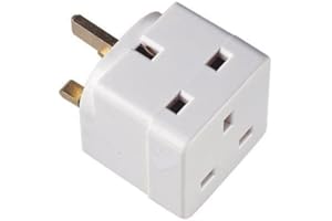 GUILTY GADGETS 2 Way block plug 2 way plug in block mains adaptor double plug 3 pin 13a