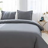 AYSW Sets de Housse de Couettes 220x240cm + 2taies d'oreillers 65x65cm Parure de lit pour 2 Personnes Gris
