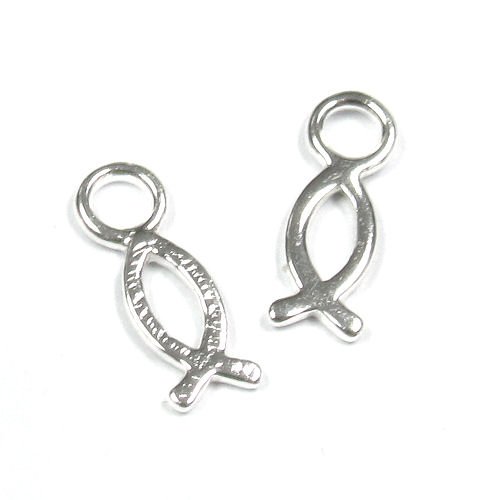 TCC Sourcing Colgante de Plata de Ley 925, diseño de Peces Cristianos, 4 Unidades