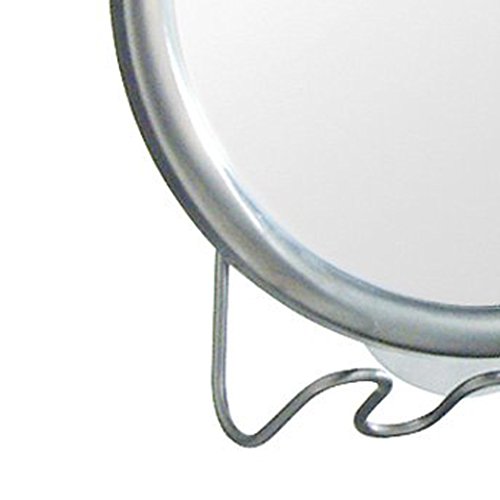 InterDesign 42070EU Forma Spiegel mit Rasierer-Haltung, mit Saugnäpfen, Edelstahl gebürstet - 4