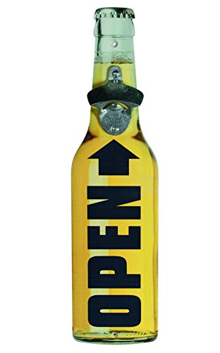 Fun Novelty Small Gadget - "Open" Wall Mounted Beer Bottle Opener - Great Christmas Gifts for Men & Women - One Supplied