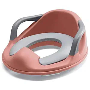 Eazy Kids Toilet seat for Western Toilet, Potty Training Seat for Boys and Girls, Fits Round & Oval Toilets, Durable for Baby with Cushion and Handles Potty Seat (Pink)