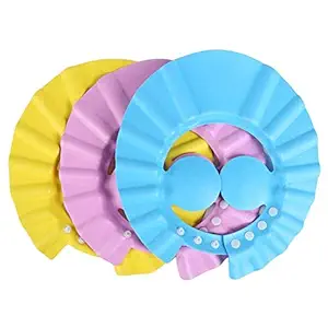 harshudhi adjustable safe soft bathing baby shower hair wash cap for children, baby eyes and ear protection while bathing ,baby shower bath Cap