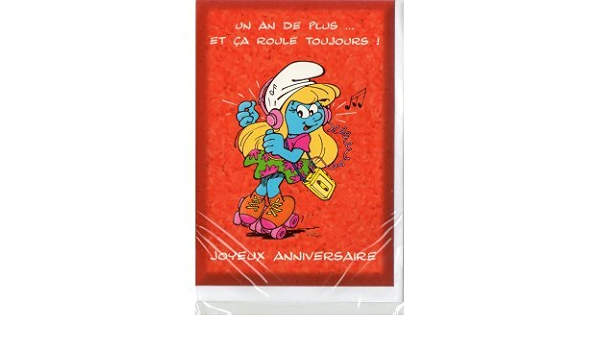 Grafix Carte D Anniversaire Schtroumpf 7 Amazon Fr Jeux Et Jouets