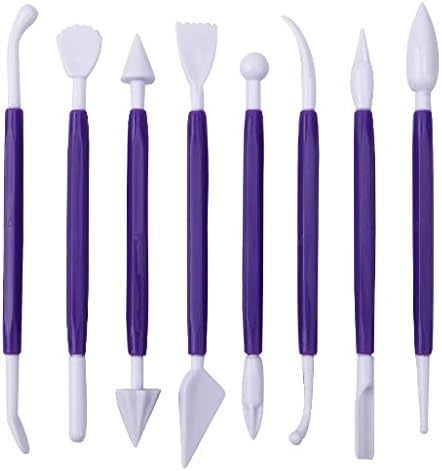 8pcs purple Cake Sugar Flower Sculpture Group Fondant Cake Biscuit Cookie Cutter Decorating Flower Modelling Baking DIY Tools