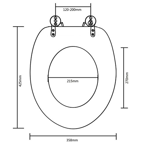 vidaXL WC Sitz Klodeckel Toilettensitz Toilettendeckel Toilette Deckel MDF Holz - 6