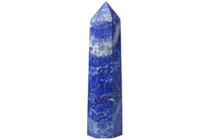‎GUJOXILA GUJOXILA 9-10cm Lapislazuli Groß Kristalle Turm Heilstein Bergkristall Stein Kristall Edelsteine Stab Türme Hexagonal Punkt Stäbe Punktstab Heilung Meditation Energie Reiki