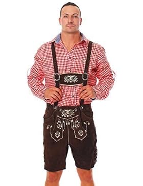 Engelleiter Trachten Herren Hemd Trachtenhemd kariert Wiesn Oktoberfest rot/kariert XXL
