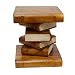Produktbild Nachttisch Beistelltisch Ablage Hocker Bücherhocker Holzhocker Akazienholzhocker 25x25 cm 30cm hoch Holz Akazienholz Hellbraun Creme Inkl. Südostasien Bildband als PDF Datei