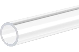 sourcing map Transparente Rígido Acrílico Tubería 10mm ID X 12mm OD X 305mm Redondo Tubo