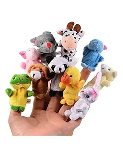 syga Plush Animal Finger Puppets Multi Color - 10 Pieces
