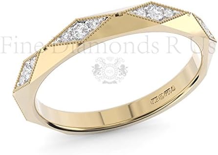 Brand New 0.10 carat Round Brilliant Cut Diamond Half Eternity Ring Available in Gold and Platinum Hallmarked By Assay Office London. (9ct Yellow Gold, I)
