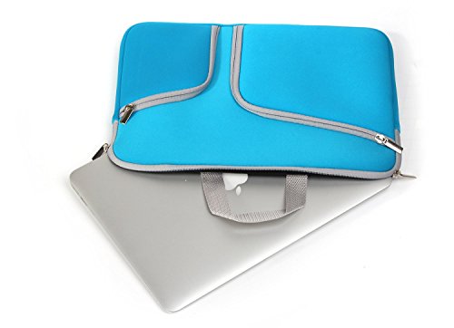 Evershop® Reißverschluss Aktenkoffer Handtaschen Hülsen Beutel Abdeckungs Fall für Macbook Air,Pro & Universal Laptop (15 Zoll,Blau) - 6