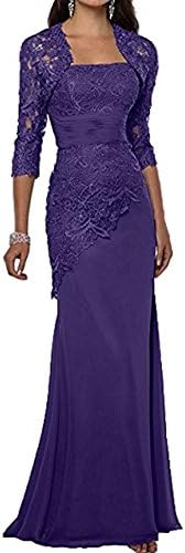 WDH Dress Mermaid Mother Of The Bride Dresses With Jacket Long Evening Dress 18