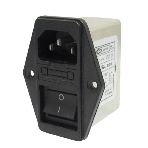 Sourcingmap A13031400ux0389 Solder Lug Terminals IEC 320 C14 EMI Filter, Boat Switch, Fuse Holder