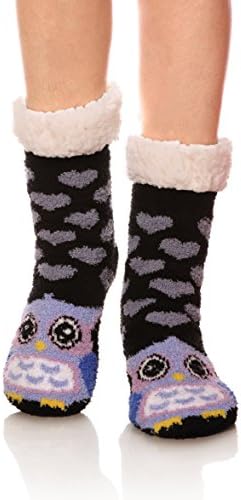 DOFUN Womens Girl Soft Knee High Warm Winter Fuzzy Fleece Lined Slipper Socks