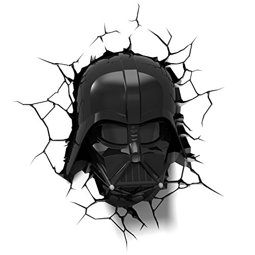 3D Light Fx Lampada LED 3Dlightfx-Star Wars Ep7 Darth Vader Face con Timer, Bianco/Nero, 27 x 14.5 x 32 cm