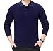 Produktbild Herren Revers Reiner Pullover T-Shirt Herren Verdickung Pullover mit Bodenbildung mittleren Alters (Farbe : Blau, größe : XL)