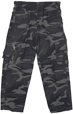 Sports Style Boys Army Camo Combat Zip Pocket Trousers Khaki or Grey sizes from 3 to 12 Years