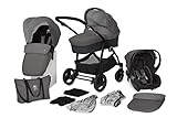 stokke kombikinderwagen set Umfangreiche Erstaustattung: Kombikinderwagen-Set Leotie Pure mit Kinderwagenrahmen, wendbarem Sportsitz und faltbarer Babywanne für Neugeborene, Babyschale Shima, 1x Wickeltasche, 2x Moskitonetz, 2x Regenverdeck, 2x Windschutz (für Babywanne/Fußstütze und Babyschale)