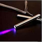UV Mini Kalem Fener | 365-395nm Ultraviyole Işık | L&uuml;men LED UV Fener | Al&uuml;minyum G&ouml;vde, Pilli, G&uuml;m&uuml;ş | 10.1x1.3cm, 100-200m 