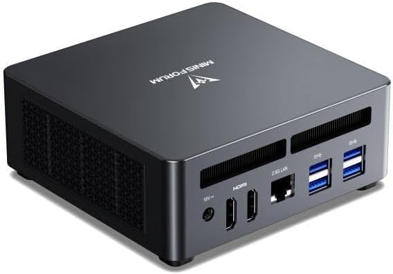 MINISFORUM UM790 Pro Mini-PC AMD Ryzen 9 9 7940HS Solo 5,2 GHz 32 GB DDR5 512 GB SSD con AMD Radeon 780M, 4 x USB 3.2, 2 x USB 4, 2 x HDMI 2.1, 2 x PCIe 4.0, Wi-Fi 6E / BT5.3, RJ45 2,5 G