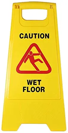 AIR O MATIC Wet Floor Sign Board, yellow caution sign board, housekeeping signage, slippery floor board, Safety Signs, Wet Floor Stand, Wet Area Board, Floor Cleaning Signs, Plastic sign Board