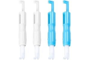 HNJUSR 4 Stück Einfädelhilfe für Nadeln Nähmaschine Nadeleinfädler Schnellnäh Einfädler Automatischer Nähnadel Inserter Kunststoff Nadeleinfädler Werkzeug für Nähmaschine Werkzeug für Nähmaschine- Weiß Blau