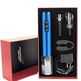 BATERÍA RECARGABLE Y LARGA VIDA ÚTIL: El sacacorchos está equipado con 4 baterías AA recargables que permiten que el artículo abra 100 botellas de vino después de una carga completa de 3-4 horas. Y las baterías pueden tener más de 500 reciclables que son una excelente vida útil.