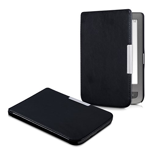 kwmobile Hülle für Pocketbook Touch Lux 3 / Touch Lux 2 – Flipcover Case eReader Schutzhülle – Bookstyle Klapphülle Schwarz - 5