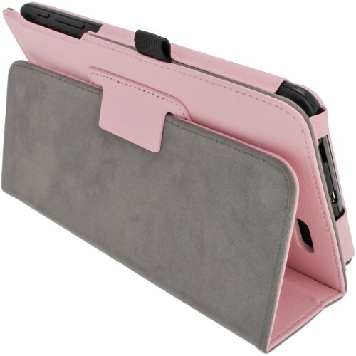 igadgitz Rosa PU Ledertasche Hülle Folie Cover für Asus MeMO Pad ME172V 7″ Tablet mit Multi Winkelbetrachtung Stand + Stylus Schift Halter + Displayschutzfolie - 3