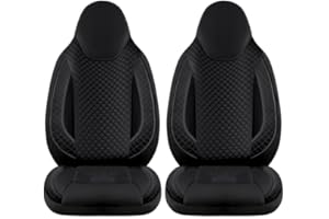 Auto Interieur Meester Housses de siège compatibles avec Fiat Ducato Camping-car | Caravane sur mesure, Lot de 2 - Conducteur 1 + 1 côté passager | Avec housses d'accoudoir | CBA104 | Noir