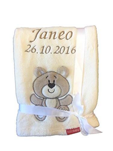 Babydecke bestickt mit Name und Geburtsdatum / kuschelig weich / 1A Qualität