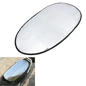Inllex Universal Air Bubble Motorcycle Seat Cover Protective Mat Waterproof Sunscreen Pad with Elastic Band Silver Bubble Type