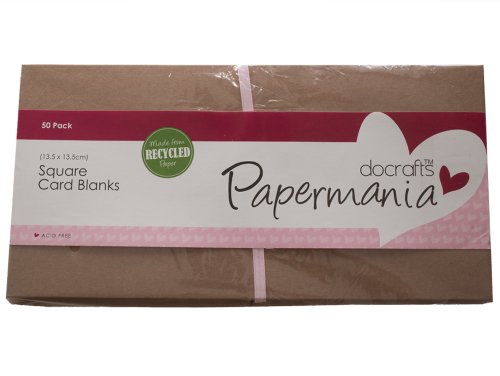 Papermania Karten, quadratisch, 13,5 cm, Kraftpapier, Braun, 50 Stück - 4
