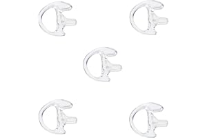 HYSHIKRA Replacement Soft Earbud Earbud Air Acoustic Headset Earplug for Walkie Talkie Spool Tube Light Kit, 5 for Left or Right (Transparent, Medium LEFT)