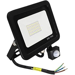 Popp Foco con Sensor Movimiento 30W Proyector LED Exterior Iluminación de Exterior Segura, Impermeable IP65, Lámpara de luz blanca para Jardín, Camino,resistente al agua.