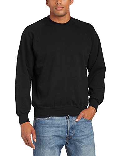 Fruit of the Loom Men's Classic Set-In Sweat Crew Neck Sweatshirt, Black, Medium