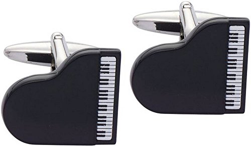 Preisvergleich Produktbild Schwarz / Silber Klavier Manschettenknöpfe von Zennor