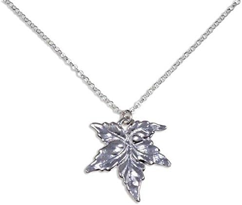 St JustinSterling Silver 925 Maple Leaf Pendant Necklace