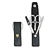 THREE SWORDS • Exlusive 3-Piece Manicure, Pedicure and Grooming set • Genuine leather black • basic standard quality