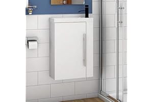 Aica Sanitär Badmöbel Set 45 cm Waschbecken mit Unterschrank Waschtisch Gäste WC kleinmöbel Weiß