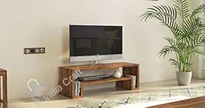 India Craft Sheesham Wood TV Stand Cabinet Unit for Home| Provincial Teak Finish