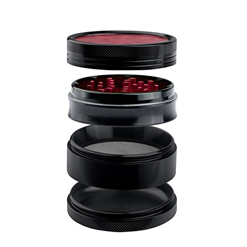 Lightning Grinder, Fancyli 4 Pieces 2.48″ Tobacco Grinder Spice Grinder Herb Grinder with a Cleaning Brush (Red) - 5