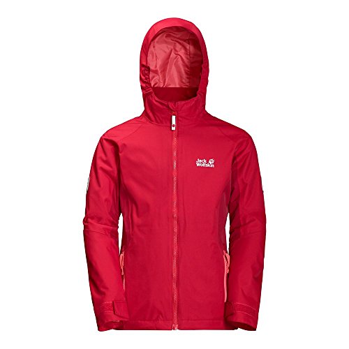Preisvergleich Produktbild Jack Wolfskin Mädchen G Grivla 3-in-1 Jacket, True Red, 128